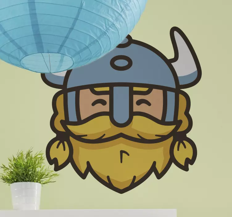 Viking character face nalepka živali - TenStickers