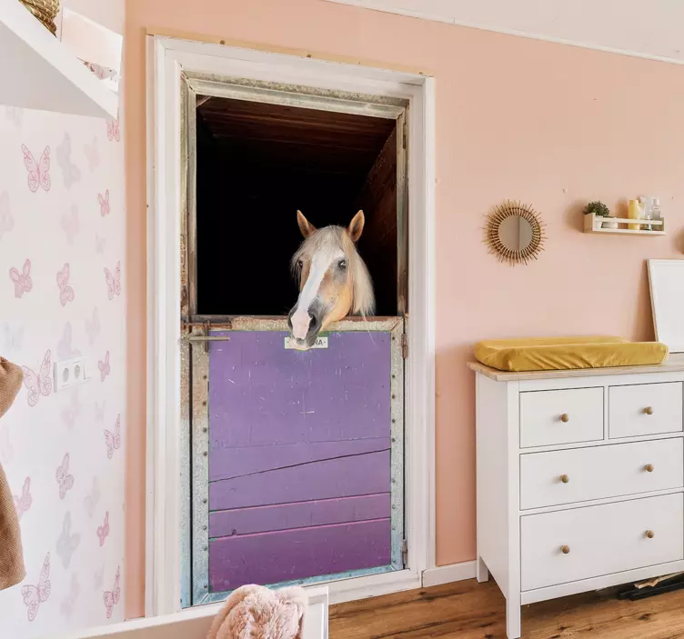 Nalepka za steklena vrata hlevskega konja - TenStickers