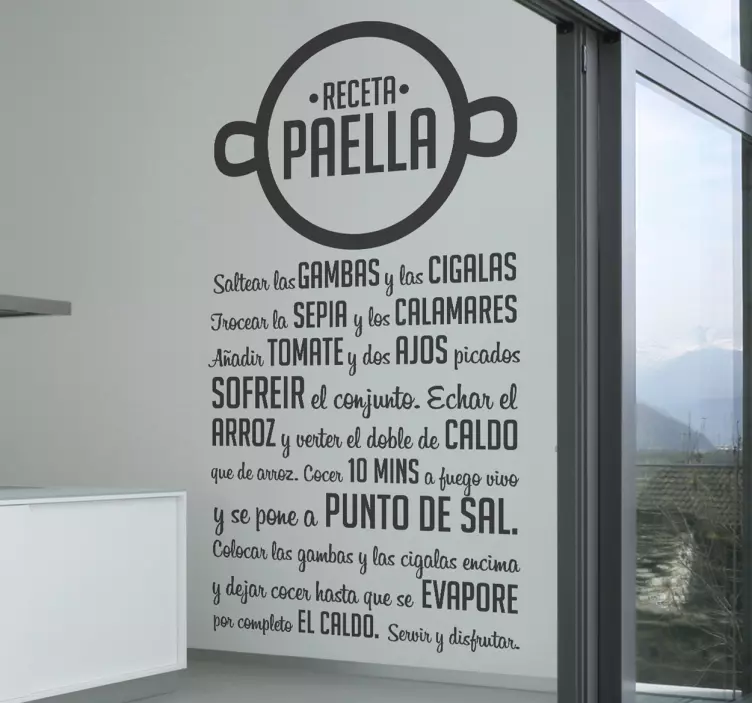 Vinilo decorativo receta paella nalepka živali - TenStickers