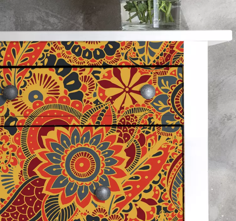 Vintage cvetje za nalepke pohištva kallax - TenStickers