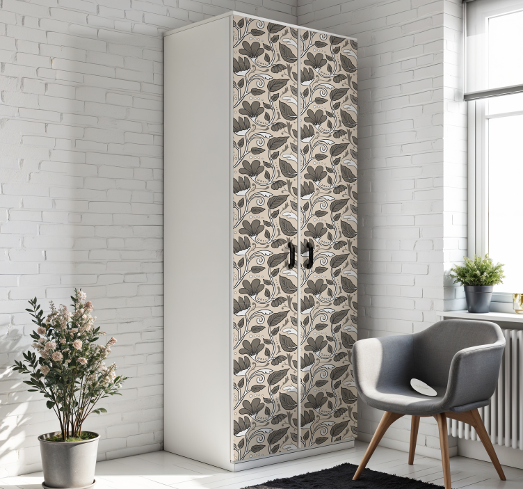 Vintage cvetlični Nalepka za pohištvo - TenStickers