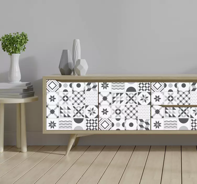 Nalepka pohištva vintage modre ploščice - TenStickers