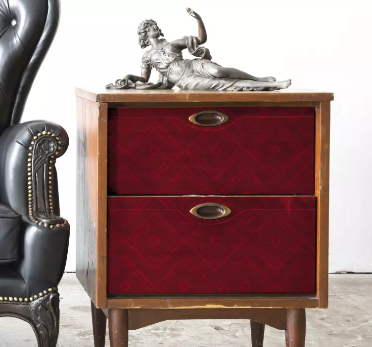 Nalepka pohištva vintage rdečih kvadratnih vzorcev - TenStickers