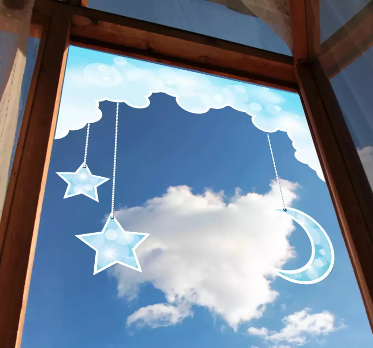 Viseča luna in zvezda nalepka - TenStickers