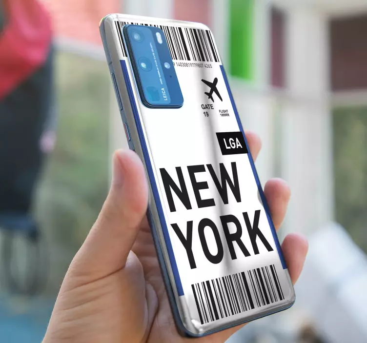 New york boarding pass huawei nalepka - TenStickers