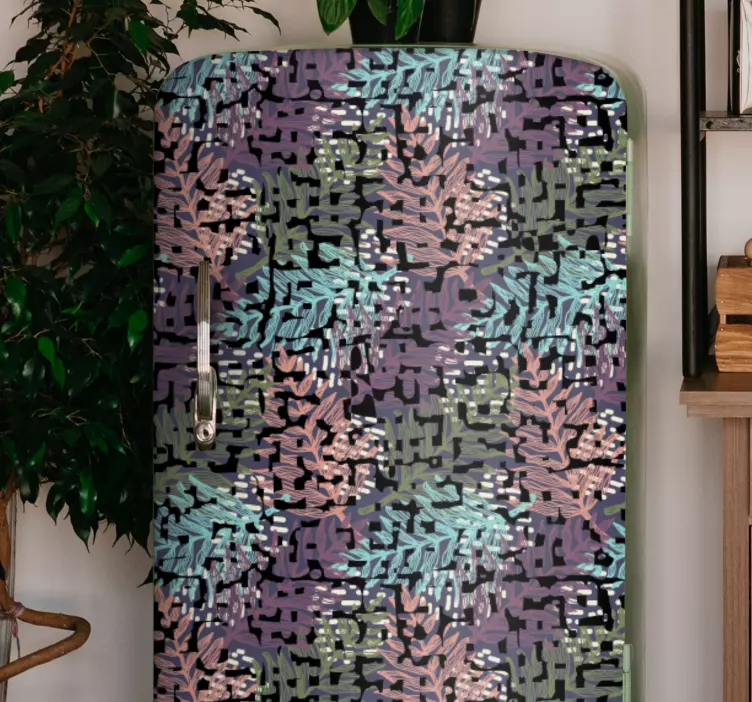 Vzorci cvetličnih listov nalepka za hladilnik - TenStickers