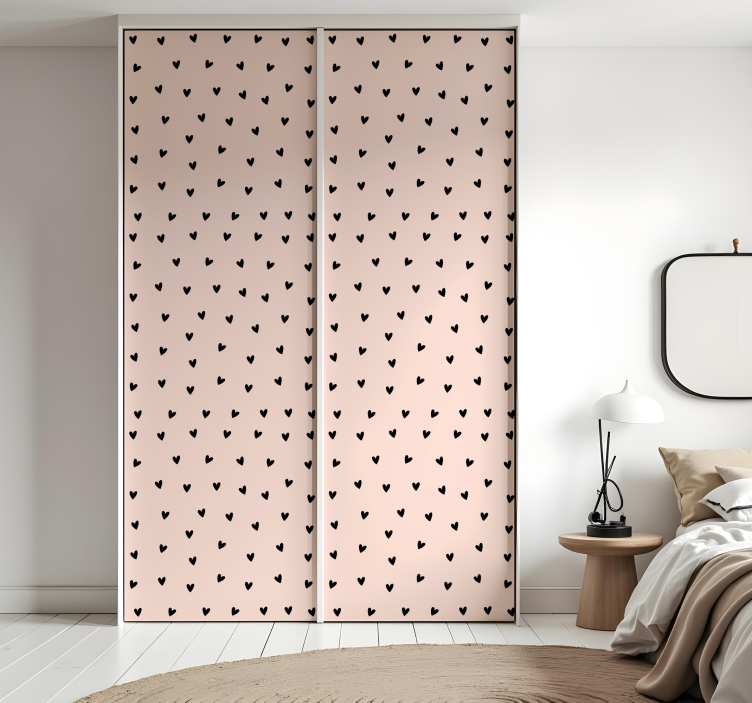 Vzorec črnega srca Nalepka za pohištvo - TenStickers