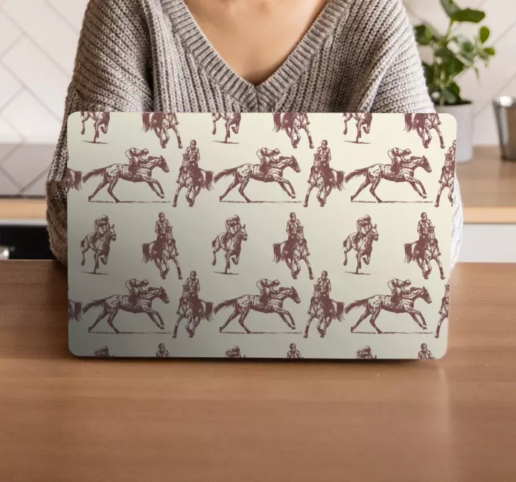 Vzorec konjeniške figure nalepka za prenosnik - TenStickers