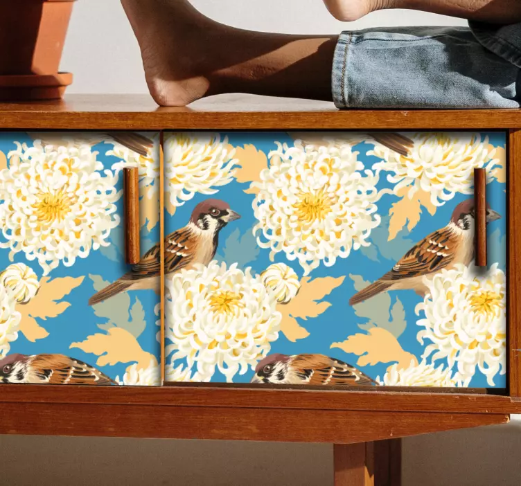 Krizanteme Nalepka za pohištvo - TenStickers