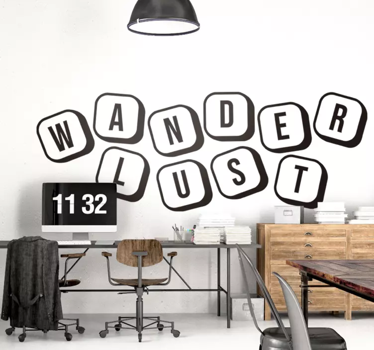 Wanderlust scrabble dnevna soba stenski dekor - TenStickers