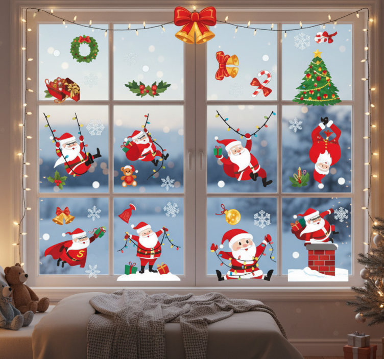 Window christmas set božična nalepka - TenStickers