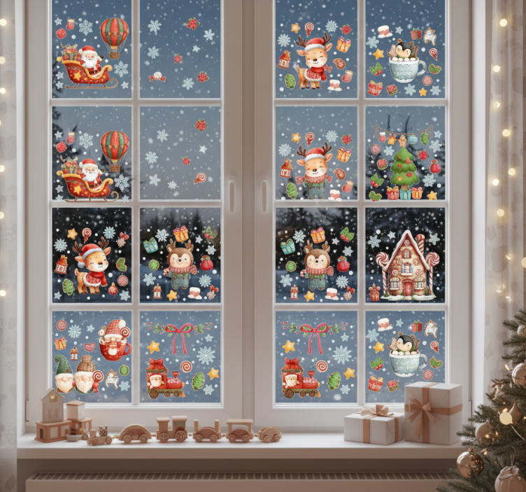 Winter window ornaments božične nalepke - TenStickers