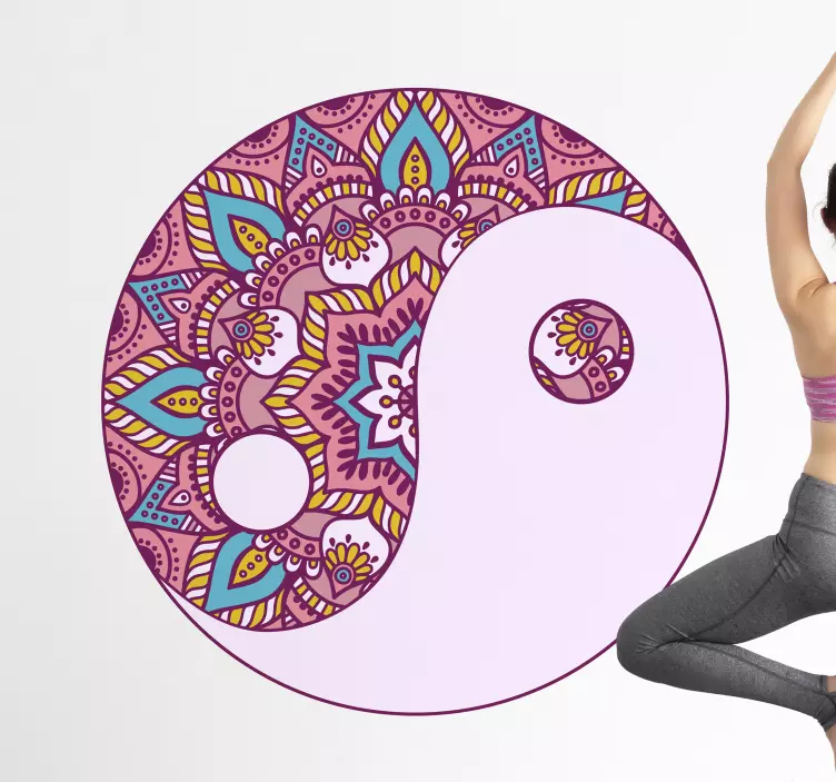 Yang mandala cvetni nalepki za stene - TenStickers