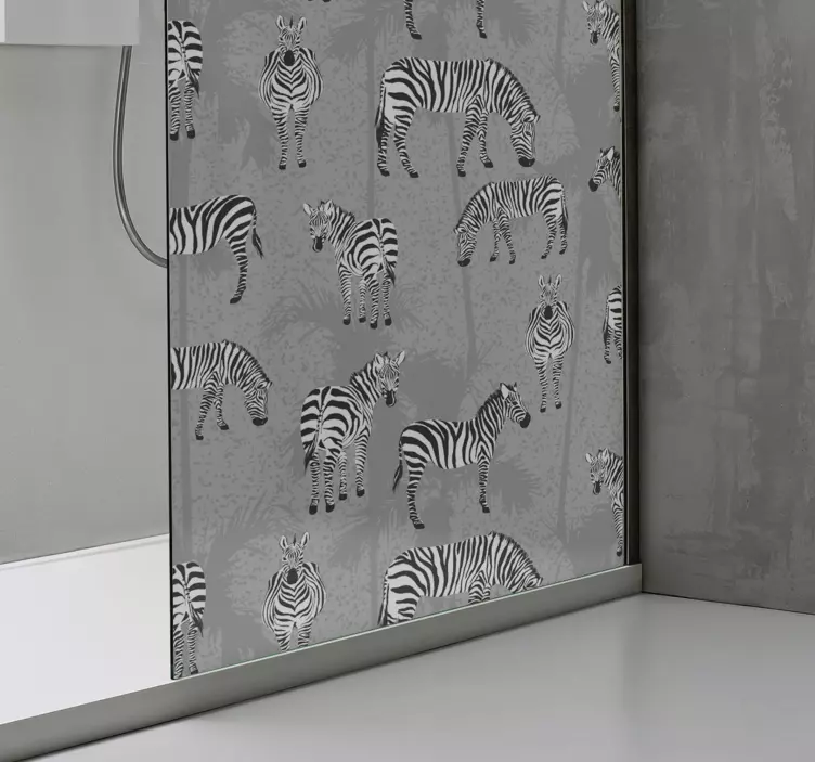 Zebra pattern motif nalepka za tuš - TenStickers