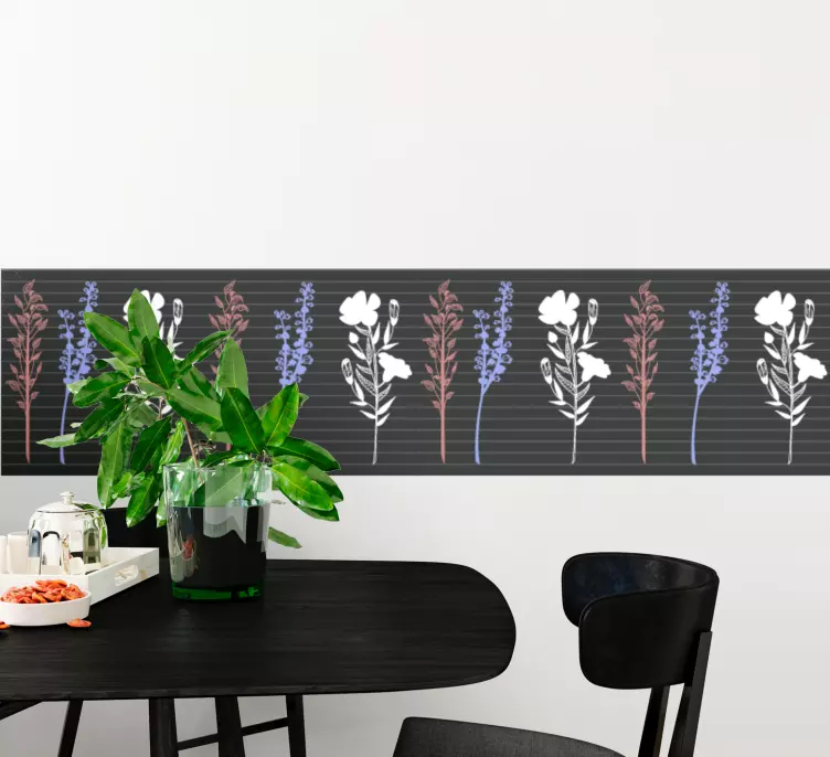 Zelišča divje rože vintage slog nalepka - TenStickers