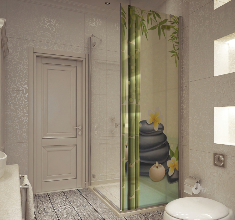 Nalepka za zaslon tuš zen črni kamni - TenStickers