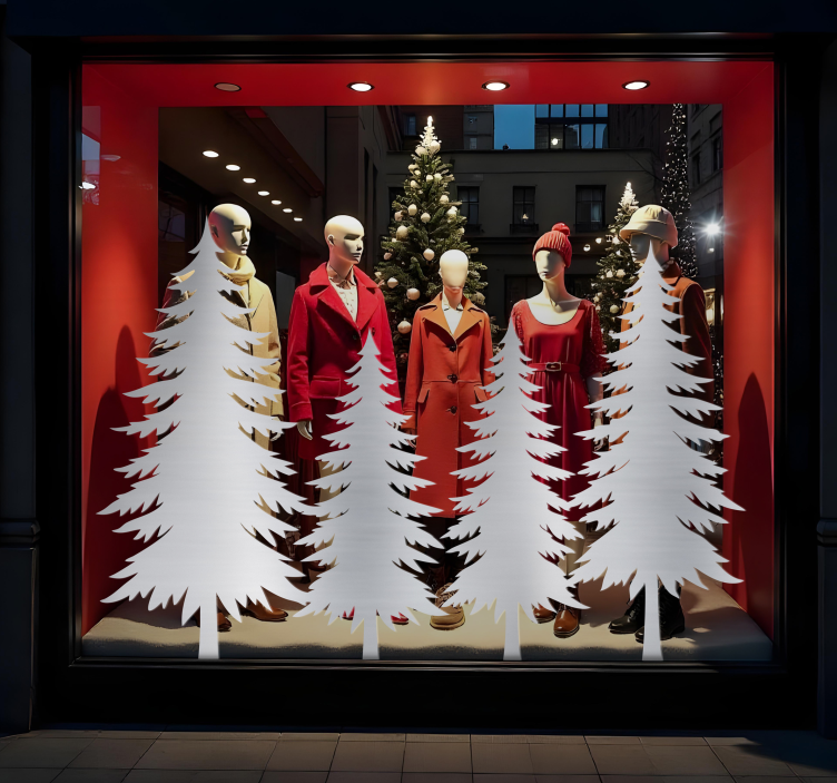 Zimska drevesa Božična nalepka - TenStickers