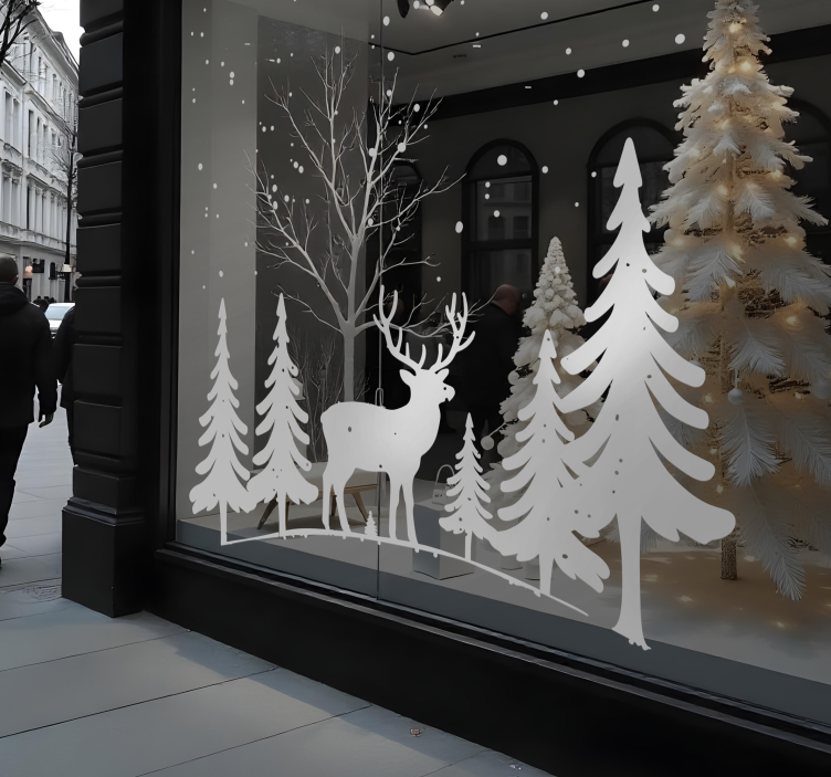 Zimski prizor nalepka živali - TenStickers