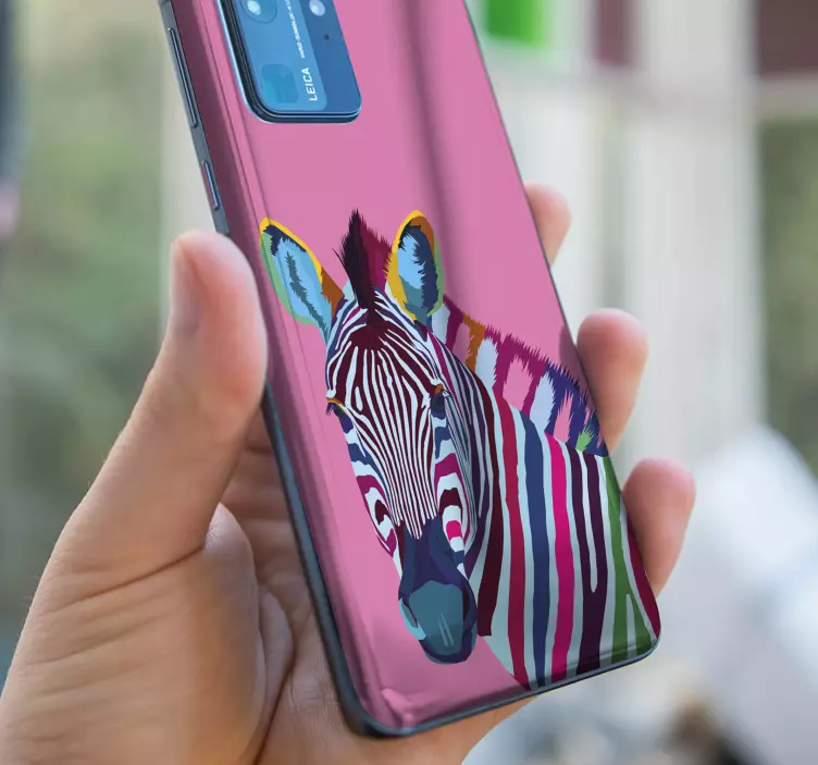 živahen portret zebre Huawei nalepka - TenStickers