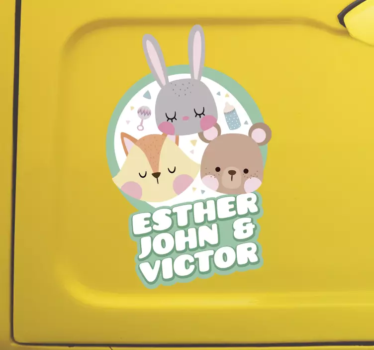 živali z imeni nalepka dojenček - TenStickers