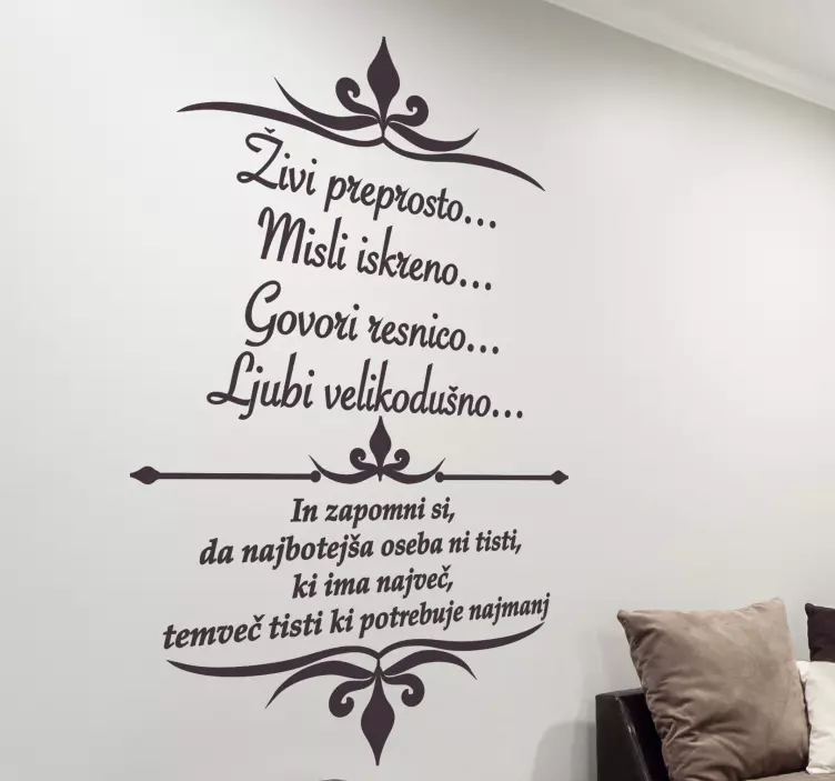 žive misli govori ljubezen motivacijska nalepka - TenStickers