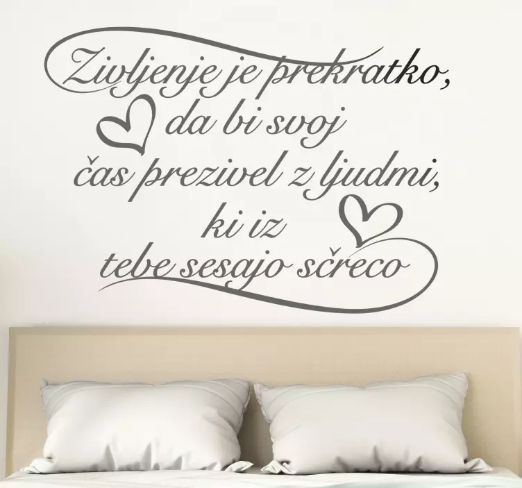 življenje je prekratek srčni motivacijski otklon - TenStickers