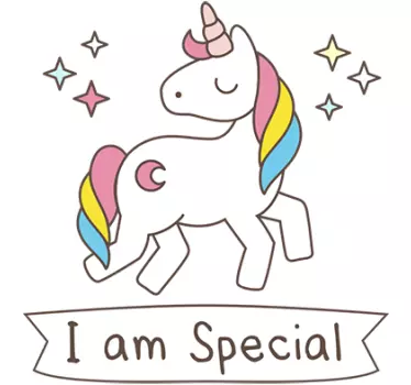Jaz sem posebna nalepka za unicorn steno - TenStickers