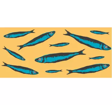 Sardine natisnejo nalepko na meji - TenStickers