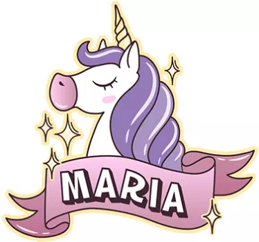 Osebni otroci imenujejo unicorn steno nalepko - TenStickers