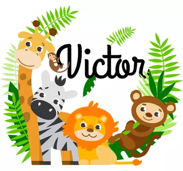 Džungla živalska ilustracija stenska umetnost nalepka - TenStickers