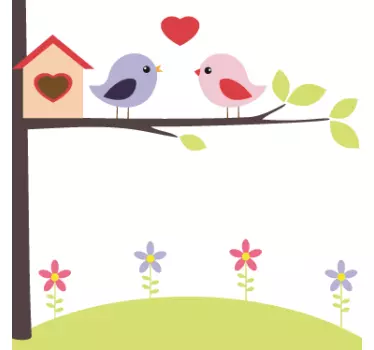 Nalepka za stene ljubezen ptic - TenStickers