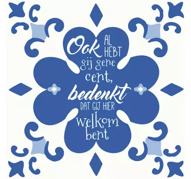 Nalepka besedila stene nizozemske modre ploščice - TenStickers