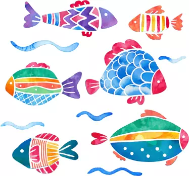 Ribje otroške kopalniške nalepke - TenStickers