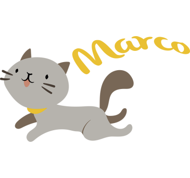Mačka in ime prilagodljiva nalepka - TenStickers