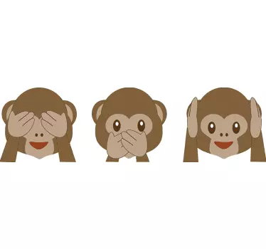 Nalepka za stene opice emojis - TenStickers