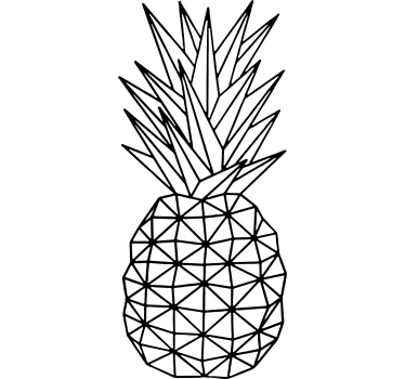 Geometrijska nalepka za stene iz ananasa - TenStickers