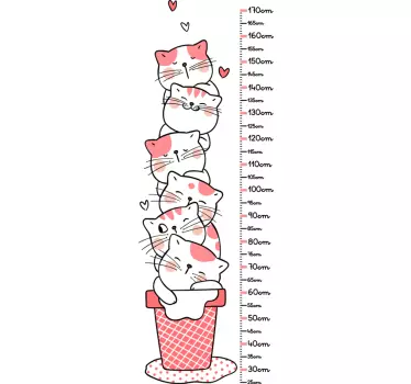 Mačk meter višine grafikona nalepka - TenStickers