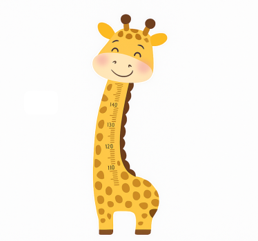 Nalepka živali merjenje višine žirafe - TenStickers