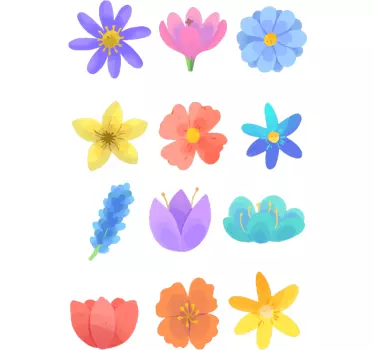 Spomladanski cvet set cvetlični nalepki - TenStickers