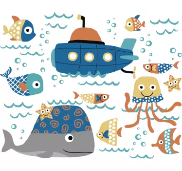 Morski motivi nalepka ribjih sten - TenStickers