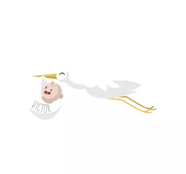 štorklja z nalepkami za otroško steno za otroka - TenStickers