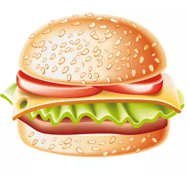 Zlati hamburški sendvič nalepka - TenStickers