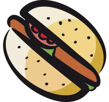 Barvni hod hamburger sendvič nalepka - TenStickers