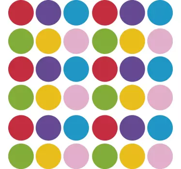 Geometrijski otroški barvni moli krog nalepka za steno - TenStickers