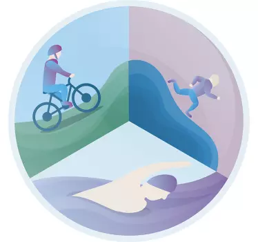 Triatlon športne olimpijske stenske nalepke - TenStickers