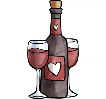 Nalepka stene ljubezen do vina - TenStickers