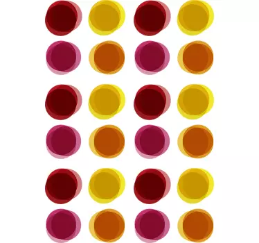 Geometrijski topli krogi krog nalepka za steno - TenStickers