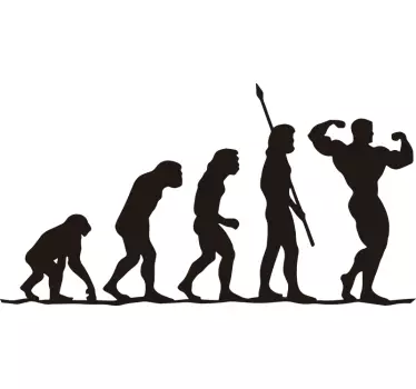 Telovadnica evolucija stenski dekor - TenStickers