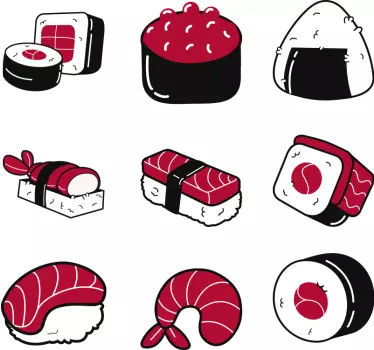 Nalepka za steno kuhinje s suši hrano - TenStickers