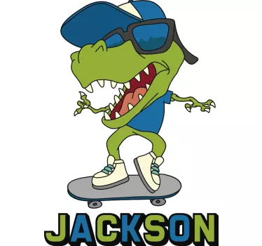 Dino skate z imenom dekor za stene - TenStickers